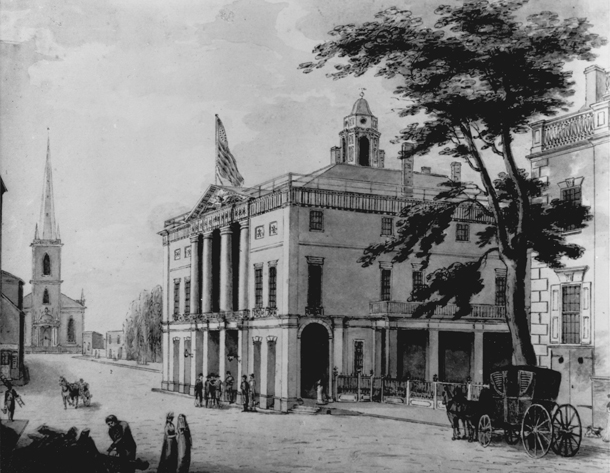 Federal Hall - New York City - 1798 Drawing by Archibald Robertson