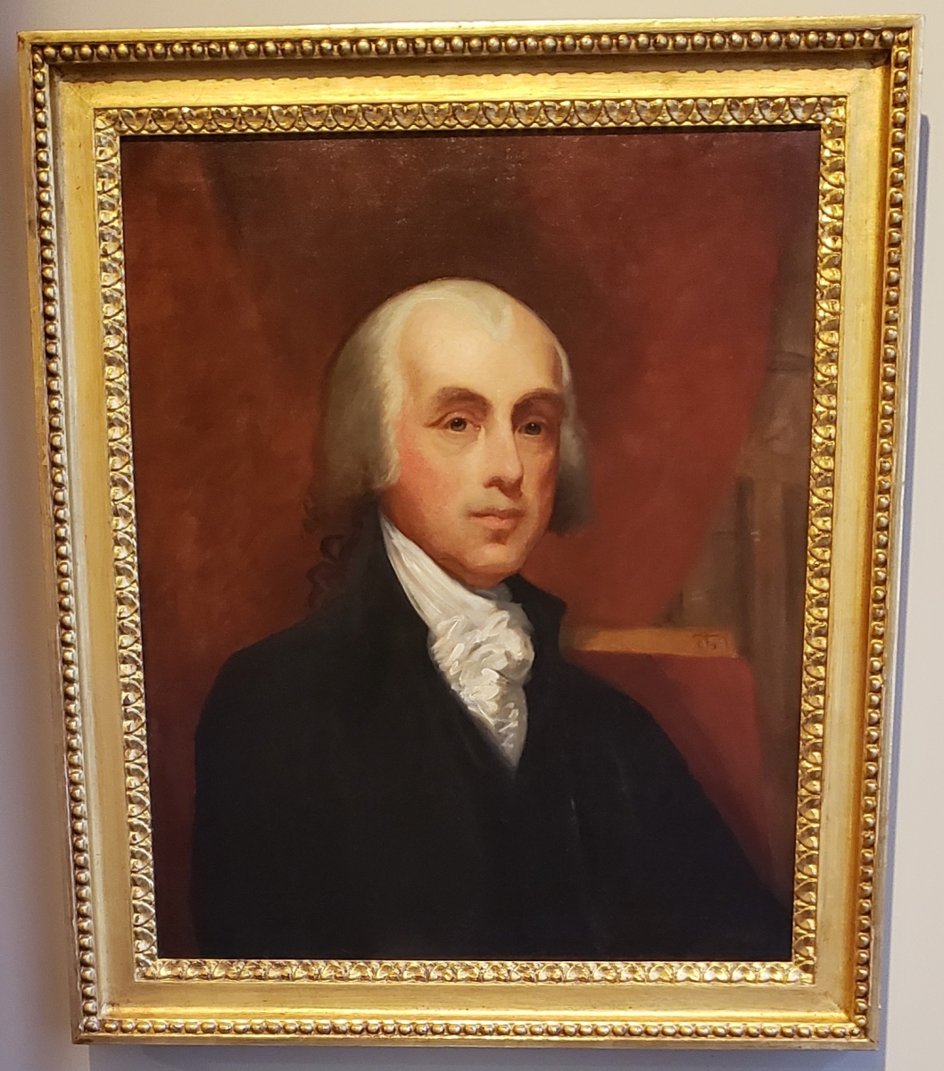 Portrait of James Madison hanging in the Second Bank of the United States Portrait Gallery Portrait of James Madison hanging in the Second Bank of the United States Portrait Gallery