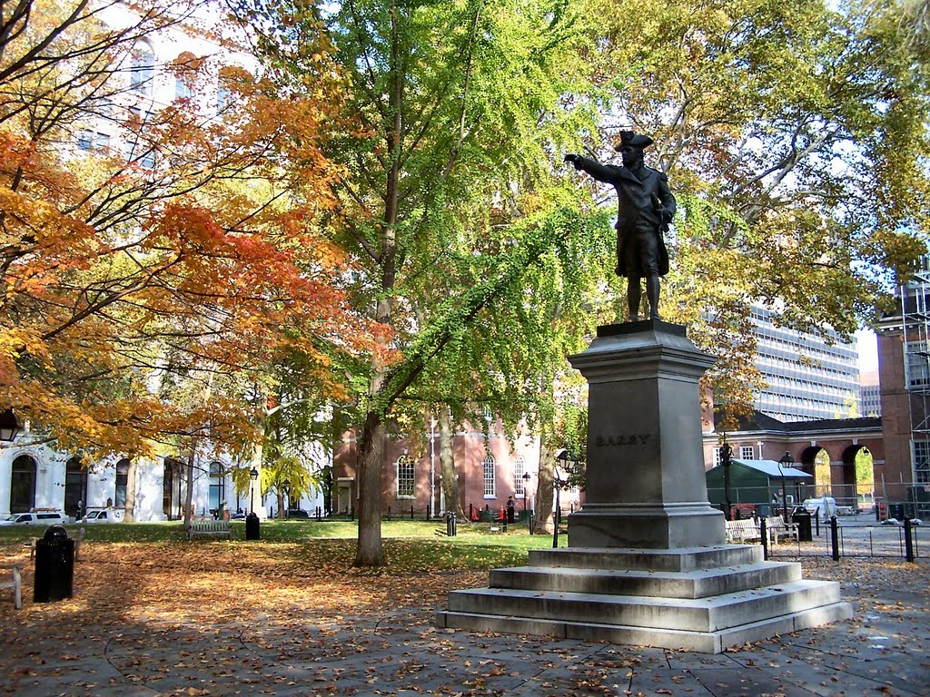 Statue of Commodore Barry located in Independence Square Statue of Commodore Barry located in Independence Square