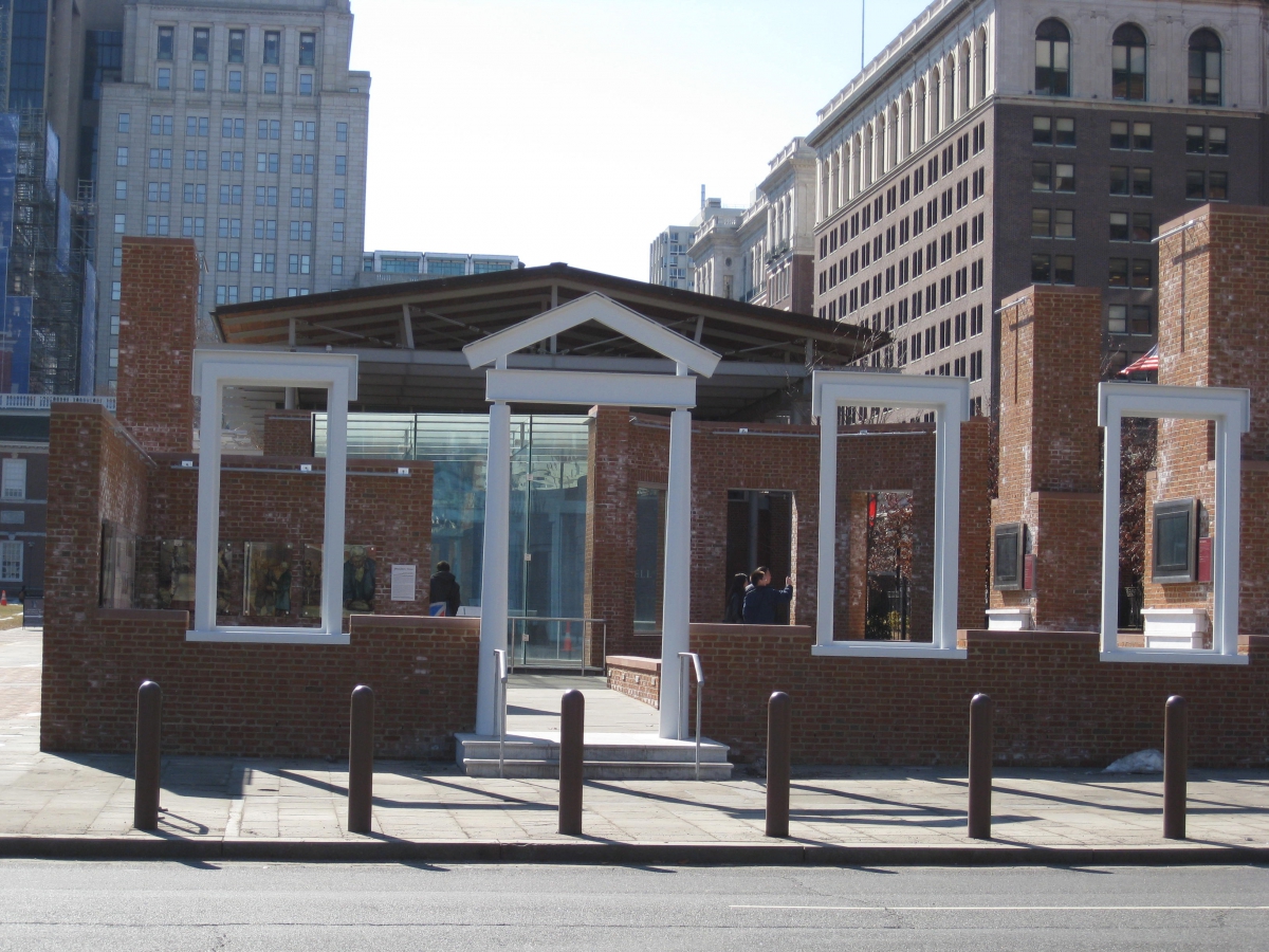 The former location of the President's House where Adams lived in Philadelphia during his Presidency