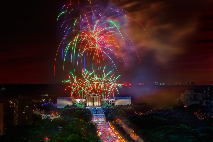 Fireworks above the Philadelphia Museum of Art - Photo Courtesy of Visit Philadelphia Fireworks above the Philadelphia Museum of Art - Photo Courtesy of Visit Philadelphia