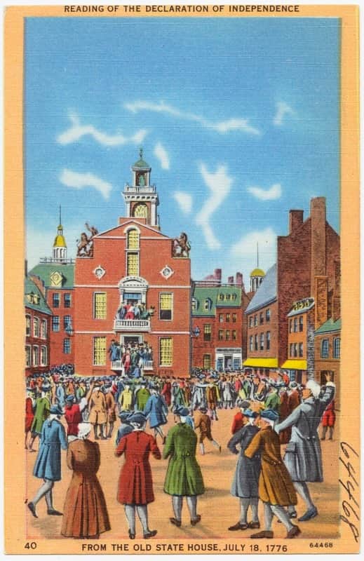First Reading of The Declaration of Independence in Boston, Old State House, Boston, July 18, 1776